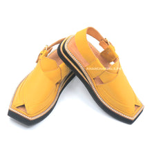 Premium Quality Imported Yellow Leather Kaptaan Chappal (PRE ORDER)