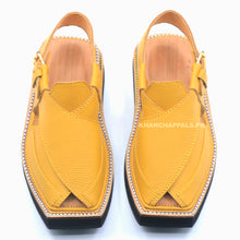 Premium Quality Imported Yellow Leather Kaptaan Chappal (PRE ORDER)